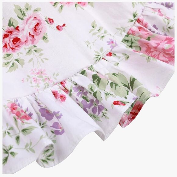 Somlatrecy Girls Floral Party Open Back Lace Up Dress: NWT SZ12(11-12years) Cute - Picture 4 of 10